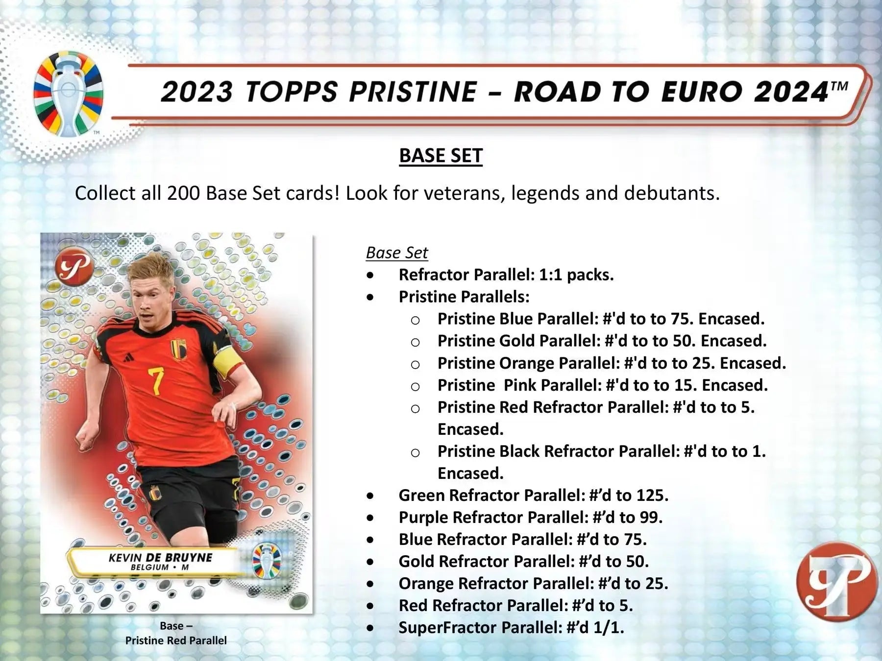 Soccer trading card of Belgium player in red jersey number 7 from Topps Pristine collection