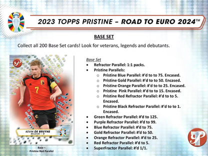 Soccer trading card of Belgium player in red jersey number 7 from Topps Pristine collection