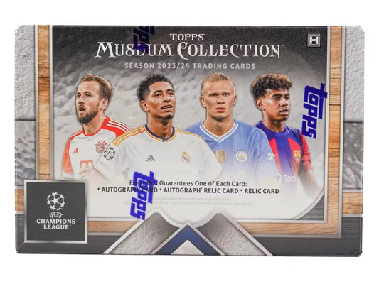 2023/24 Topps UEFA Club Competitions Museum Collection Hobby Box featuring autograph relics