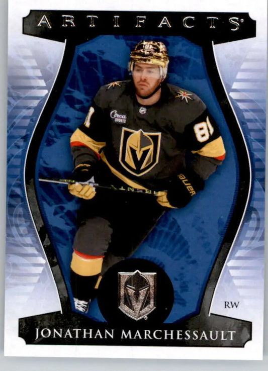 Vegas Golden Knights Hockey Card featuring Jonathan Marchessault in black and gold uniform