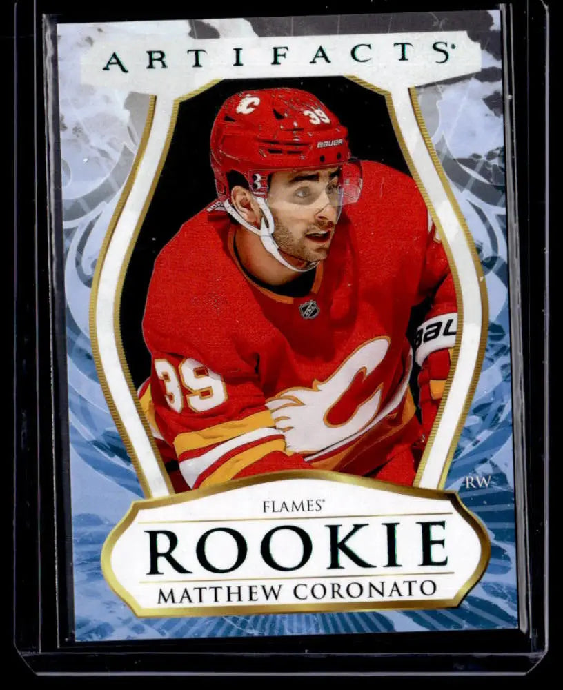 Matthew Coronato Calgary Flames Rookie Card from Upper Deck Artifacts Turquoise #171