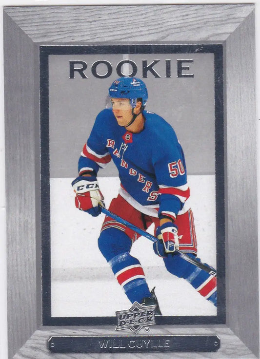 Hockey trading card of Will Cuylle in New York Rangers uniform from Upper Deck Bee Hive