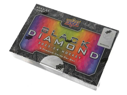 Sealed 2022-23 Upper Deck Black Diamond Hockey box featuring exquisite collection of diamond relics