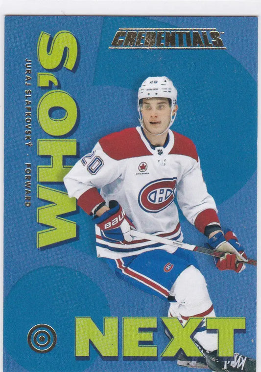 Hockey trading card of Juraj Slafkovsky Canadiens from Upper Deck Credentials series