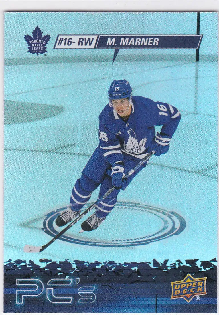 Hockey player in Toronto Maple Leafs uniform skating in Upper Deck insert Toronto Maple