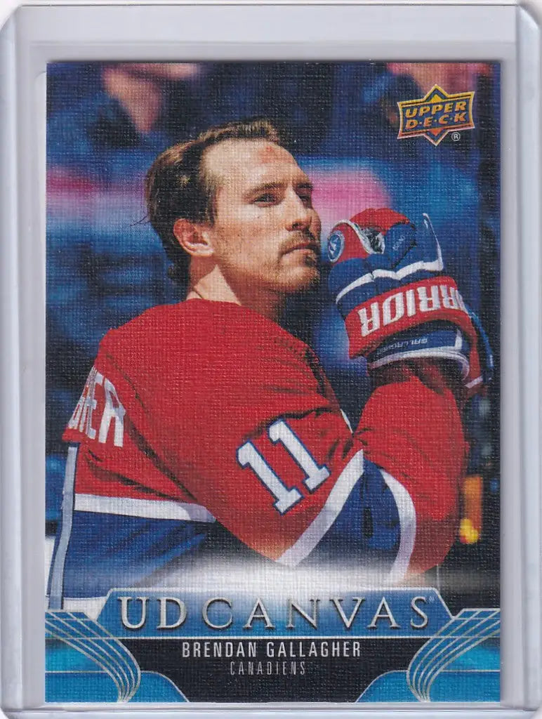 Hockey trading card of C43 Brendan Gallagher from Upper Deck Series 1 in red jersey