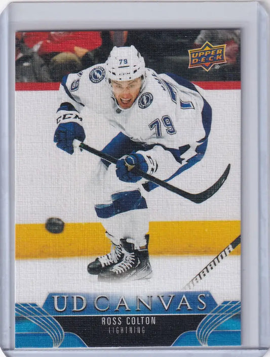 Hockey trading card of C74 Ross Colton from Upper Deck Series featuring Tampa Bay Lightning