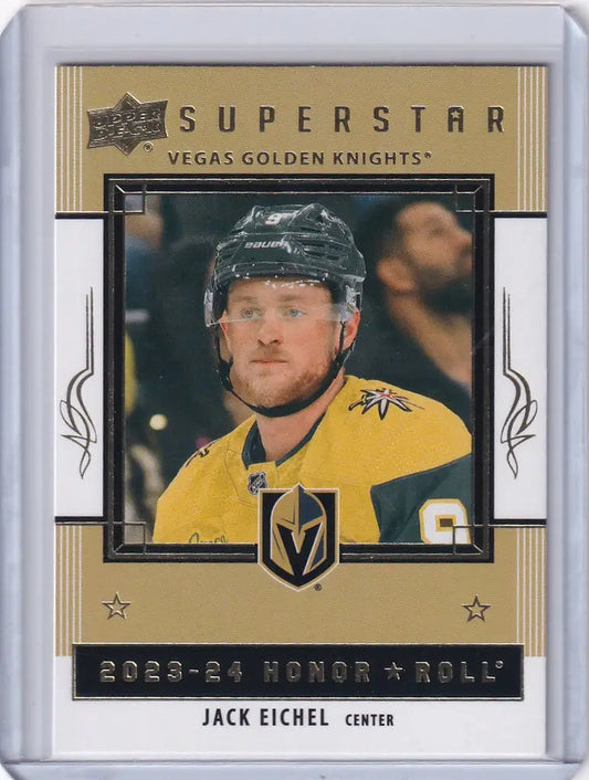 Hockey trading card of Jack Eichel from Upper Deck Series for Vegas Golden Knights