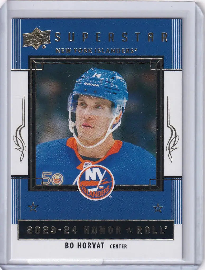 Hockey trading card of Bo Horvat in New York Islanders jersey from Upper Deck Series 1