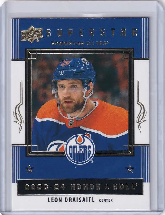 Hockey trading card of Leon Draisaitl from Upper Deck Series 1 Honor Roll deck series