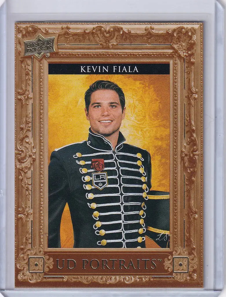 Trading card of Kevin Fiala in military-style uniform for Upper Deck Series Los Angeles Kings