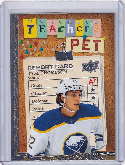 Hockey trading card of Tage Thompson from Upper Deck Series 1 Buffalo Sabres