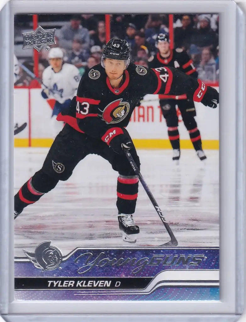 Hockey trading card of Tyler Kleven from Upper Deck Series 1 for Ottawa Senators