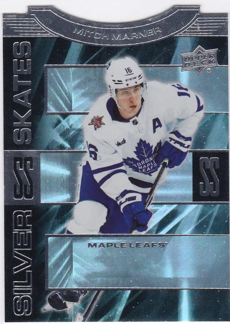 Toronto Maple Leafs Mitch Marner Silver Series trading card with blue and silver metallic design