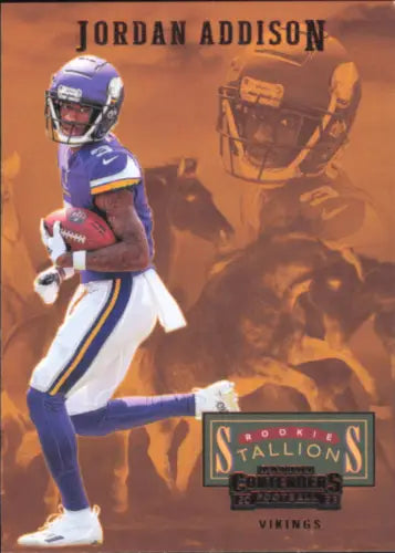 Jordan Addison 2023 Panini Contenders Rookie Stallions Bronze Football Card NM-MT