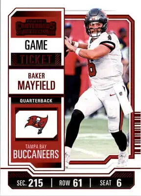 Baker Mayfield 2023 Panini Contenders Game Ticket Red #92 TB Buccaneers NM-MT card