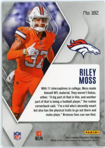 2023 Panini Phoenix Riley Moss Rookie Denver Nuggets Football Card NM-MT for collectors