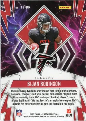 2023 Panini Phoenix Thunderbirds #2 Bijan Robinson Rookie Football Card NM-MT