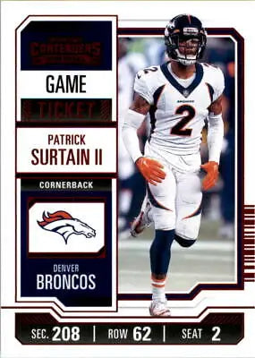 Patrick Surtain II football card from 2023 Panini Contenders Game Ticket series