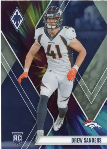 Drew Sanders Denver Broncos football card from 2023 Panini Phoenix Color Burst set