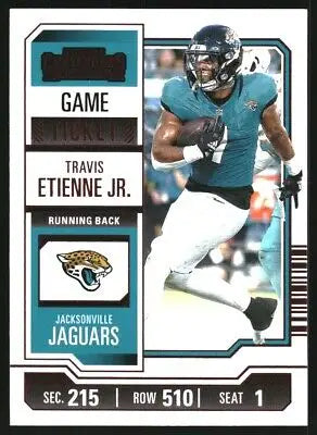 Travis Etienne Jr. 2023 Panini Contenders Game Ticket Red #47 Jaguars Card NM-MT