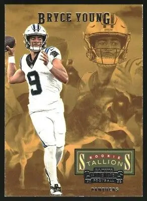 Bryce Young 2023 Panini Contenders Rookie Stallions football card for Carolina Panthers