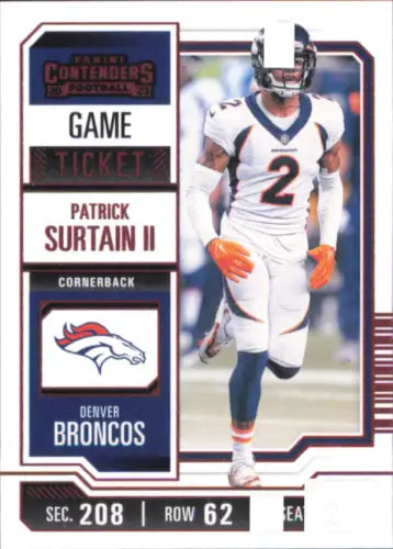 2023 Panini Contenders Game Ticket Bronze #31 Patrick Surtain II Football Card for Broncos