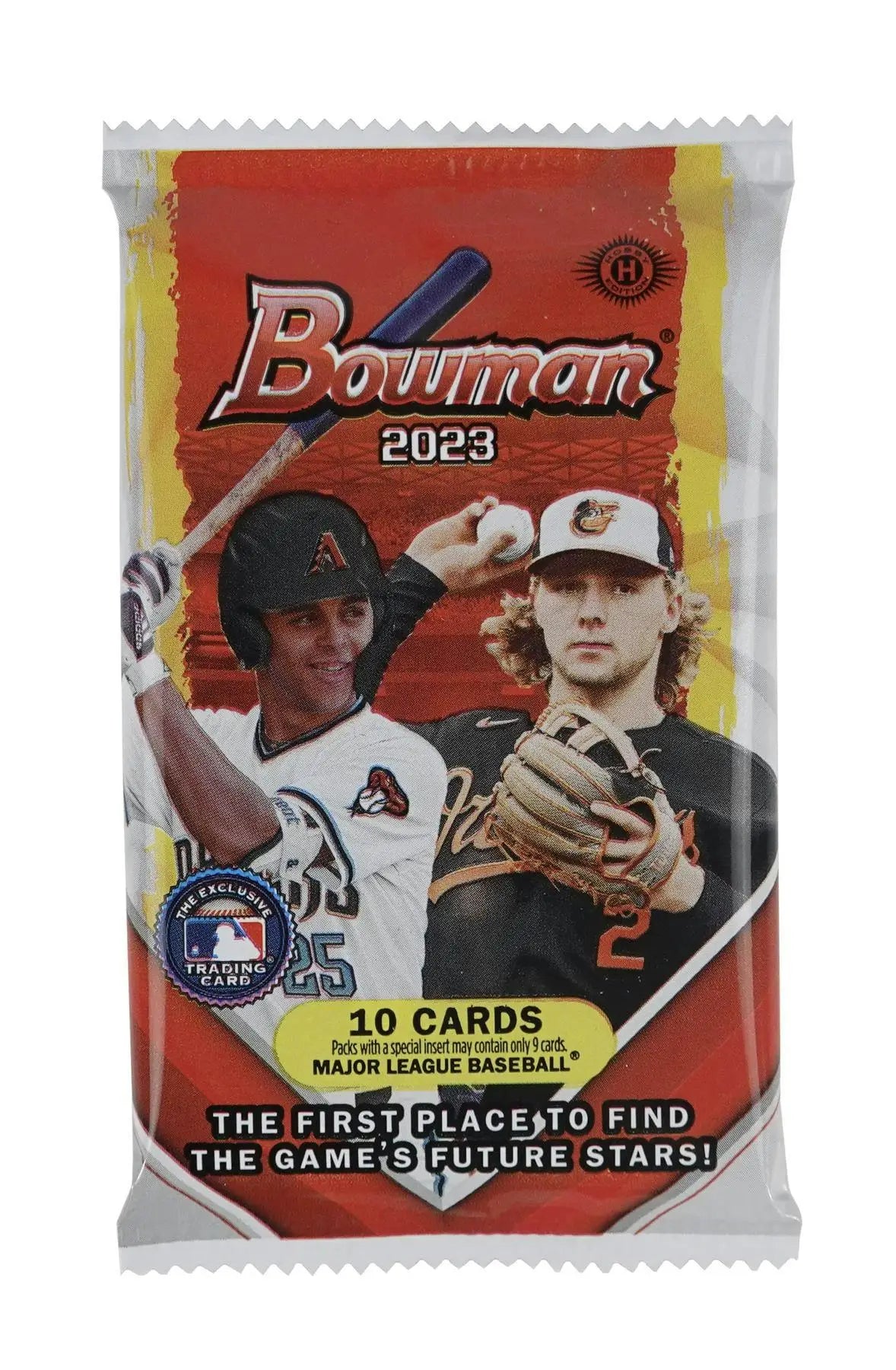 Sealed 2023 Bowman Baseball Hobby Box with baseball players and hobby exclusive cards