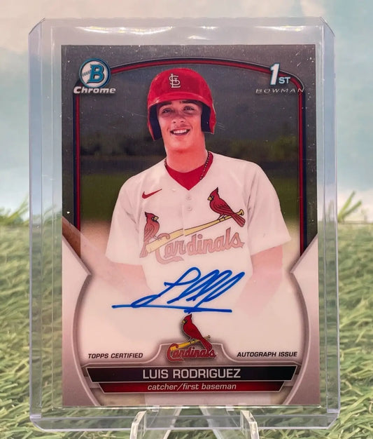 Luis Rodriguez autographed baseball card from 2023 Bowman Chrome Baseball collection