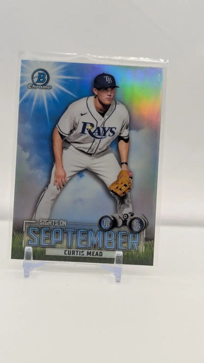 Curtis Mead baseball card from 2023 Bowman Chrome Sights on September Tampa Bay Rays