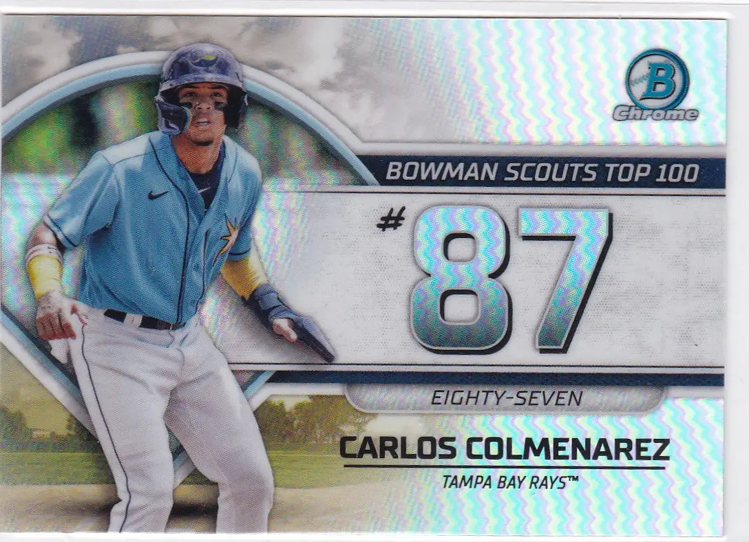 Carlos Colenarez Baseball trading card from 2023 Bowman Chrome Scouts for Tampa Bay Rays