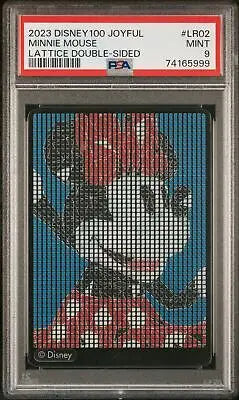 Graded Minnie Mouse trading card from Disney100 Joyful Lattice series PSA 9