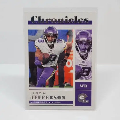 Minnesota Vikings Justin Jefferson Chronicles NFL Football base card in team colors