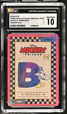 Graded Mickey & B alphabet card from 2023 Disney Simplified Chinese CGC 10 HotBox