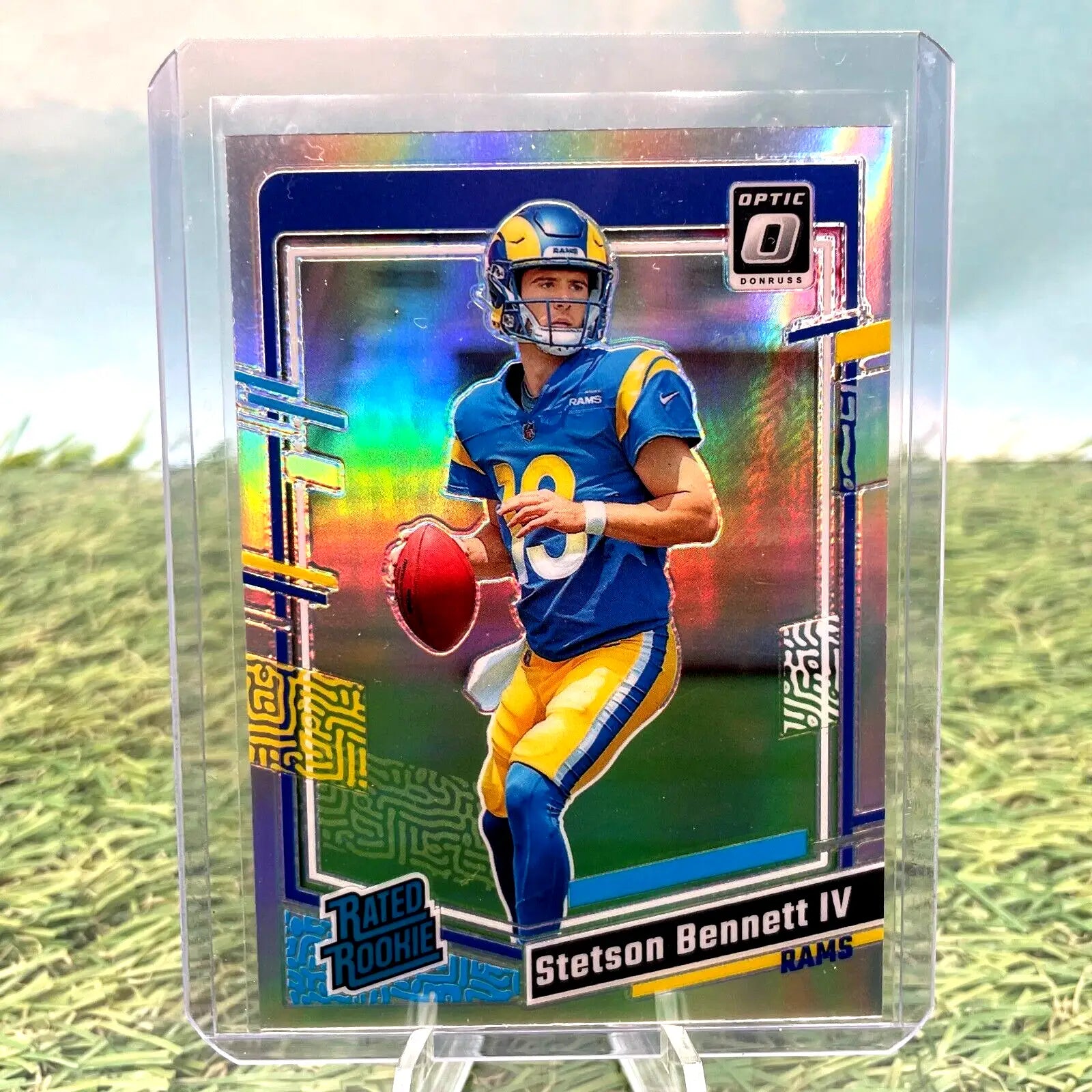 Stetson Bennett IV football card, 2023 Donruss Optic Silver Holo Prizm, Georgia Bulldogs