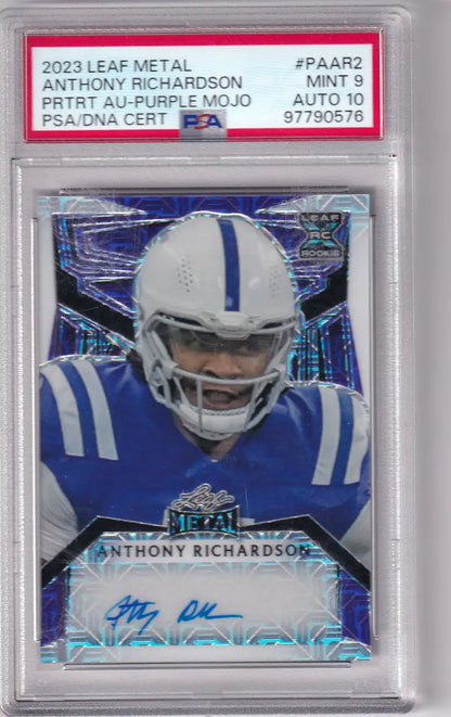 PSA-graded 2023 Leaf Metal Paar2 Auto Anthony Richardson Indianapolis Colts card