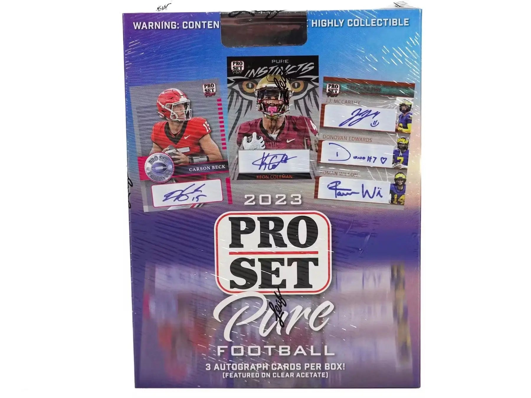 2023 Leaf Pro Set Pure Football Hobby Box with autographed trading cards