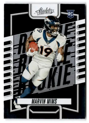 Marvin Mims 2023 Panini Absolute Rookie Card with original gloss and NM-MT condition