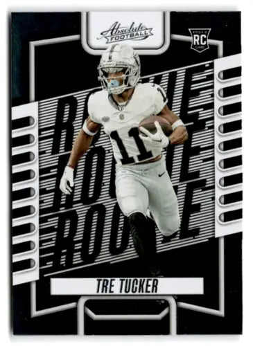 Tre Tucker rookie football card from 2023 Panini Absolute, NM-MT condition, LV Raiders