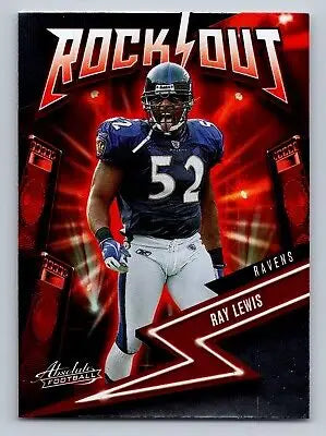 Ray Lewis football card from 2023 Panini Absolute Rock Out collection for flat rate shipping