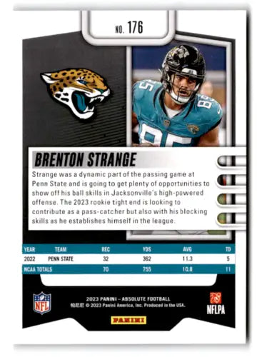 Brenton Strange football card from 2023 Panini Absolute with original gloss finish