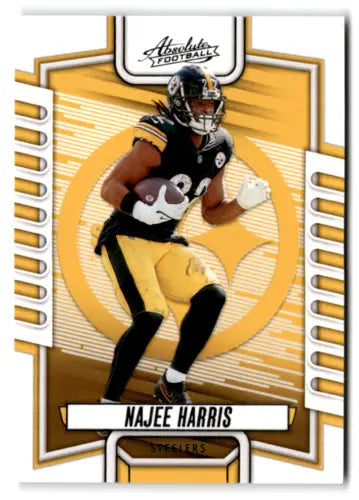 Najee Harris football card from 2023 Panini Absolute, original gloss, Steelers коллекционное