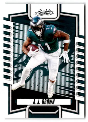 A.J. Brown football card from 2023 Panini Absolute featuring original gloss finish