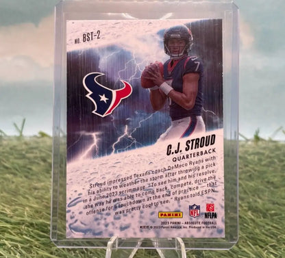 C.J. Stroud Rookie Card from 2023 Panini Absolute Storm RC Rookie for Houston Texans