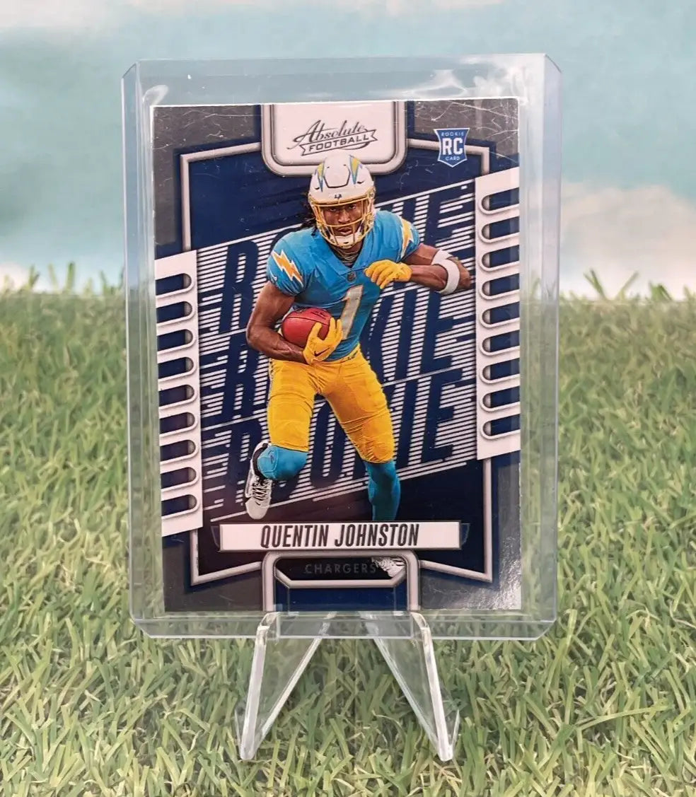 Quentin Johnston rookie football card from 2023 Panini Absolute Los Angeles Chargers