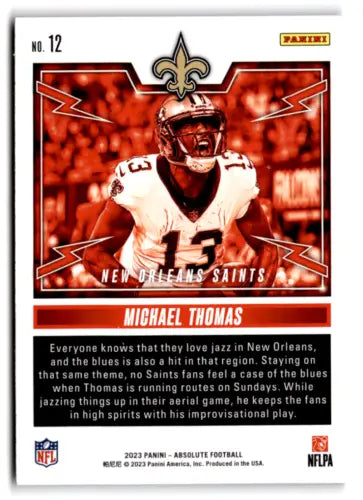 Michael Thomas football card from 2023 Panini Absolute Rock with original gloss finish