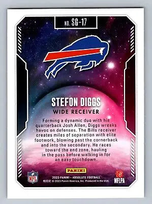 Stefon Diggs football card from 2023 Panini Absolute Stefon Diggs Star Gazing series