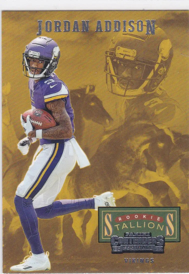 Football trading card of Jordan Addison Rookie Stallions RC Minnesota Vikings player