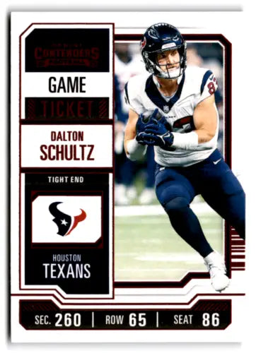 Dalton Schultz 2023 Panini Contenders Game Ticket Red football card with original gloss