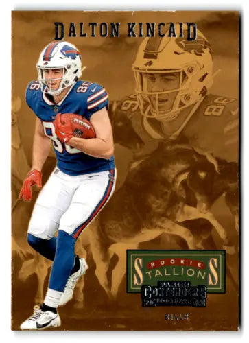 Dalton Kincaid 2023 Panini Contenders Rookie Stallions card with original gloss finish